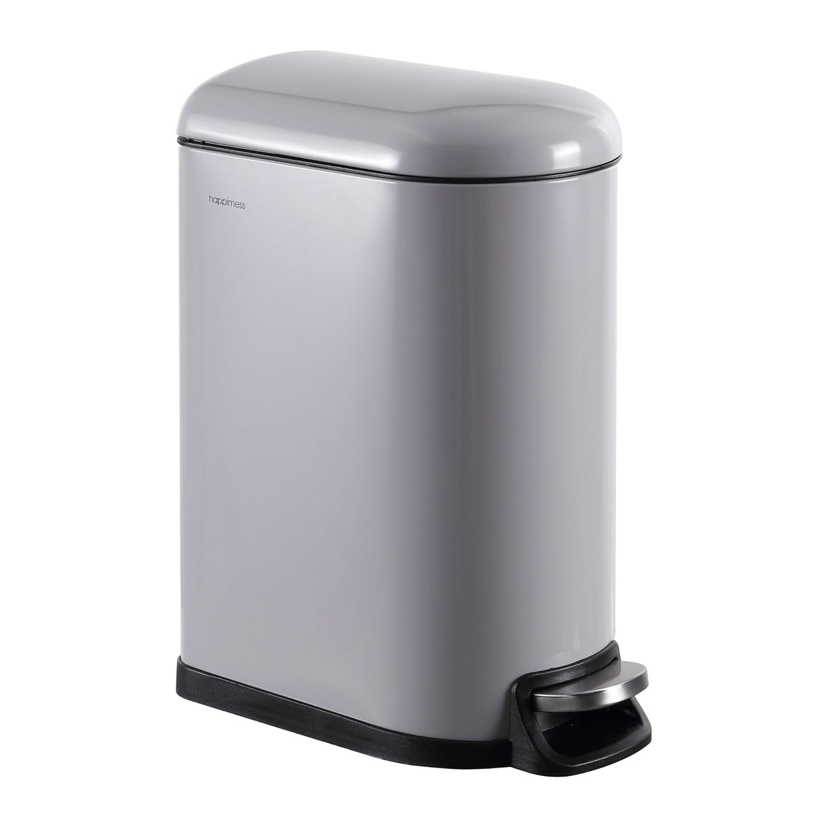happimess Roland Mini 2.6 Gal Step Trash Can SoftClose, Gloss Gray