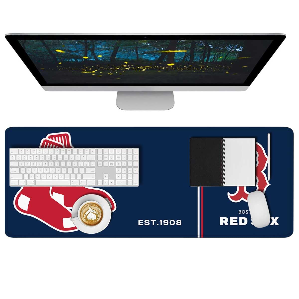 Generic Baseball Mouse Pad Extended Large Gaming Desk Pad 31.5 X 11.8 Inch, Xl Mousepad Topographic Mouse Pad With Anti-Slip Rub