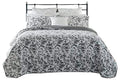 Laura Ashley Home - Twin Quilt Set, Cotton Reversible Bedding with Matching Sham, Home Decor for All Seasons (Amberley Black, Tw