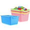 Nsmykhg Storage Bins, 6 Pack Small MultiPurpose Plastic Stackable Cubby Bins  Mixed Color
