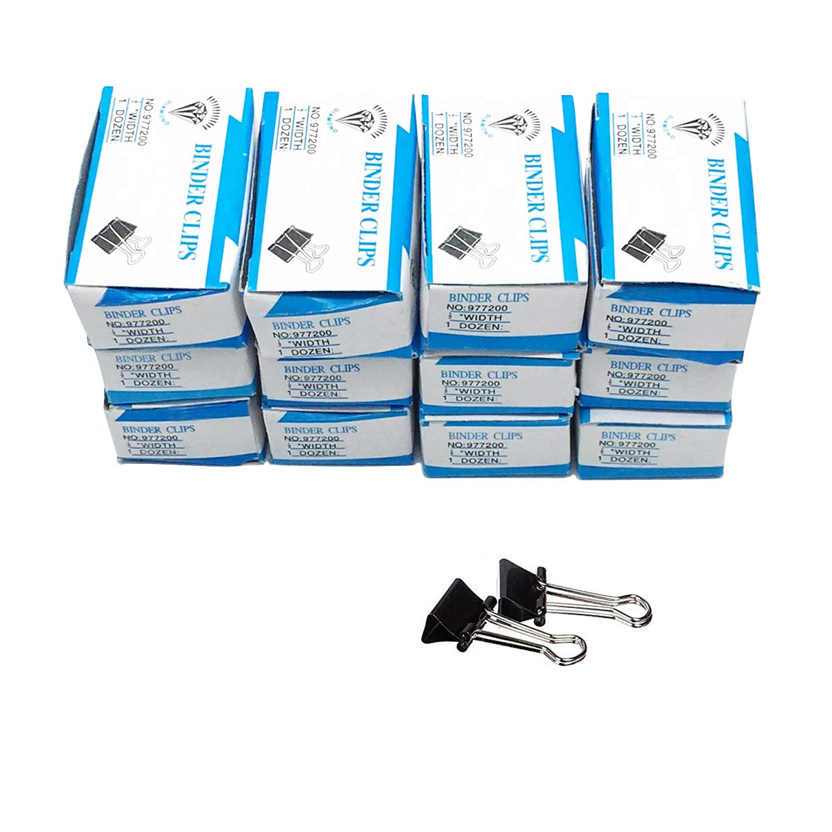 Comok 1/2 Inches Mini Binder Clips, 12 Per Pack, 12 Pack For Office Work, Archive Work, Document Organizing, Black, Medium