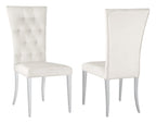 Coaster Home Furnishings Kerwin Tufted Upholstered Side Chair (Set of 2) White and Chrome