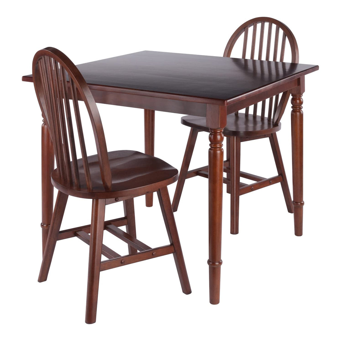 Mornay 3-Pc Dining Table with Windsor Chairs - Walnut