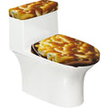 Macaroni-Cheese-Sauce Toilet Lid Cover And Tank Cover Set Of 2, Stretch Soft Reusable Bathroom Toilet Seat Covers