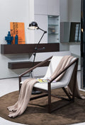 HomeRoots Furniture Modern Grey Eco-Leather Lounge Chair