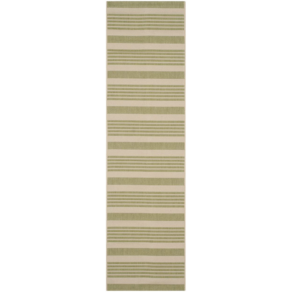 SAFAVIEH Courtyard Collection 2'3'' x 22' Beige/Sweet Pea CY6062 Stripe Indoor/ Outside Waterproof Easy cleansingPatio Backyard 