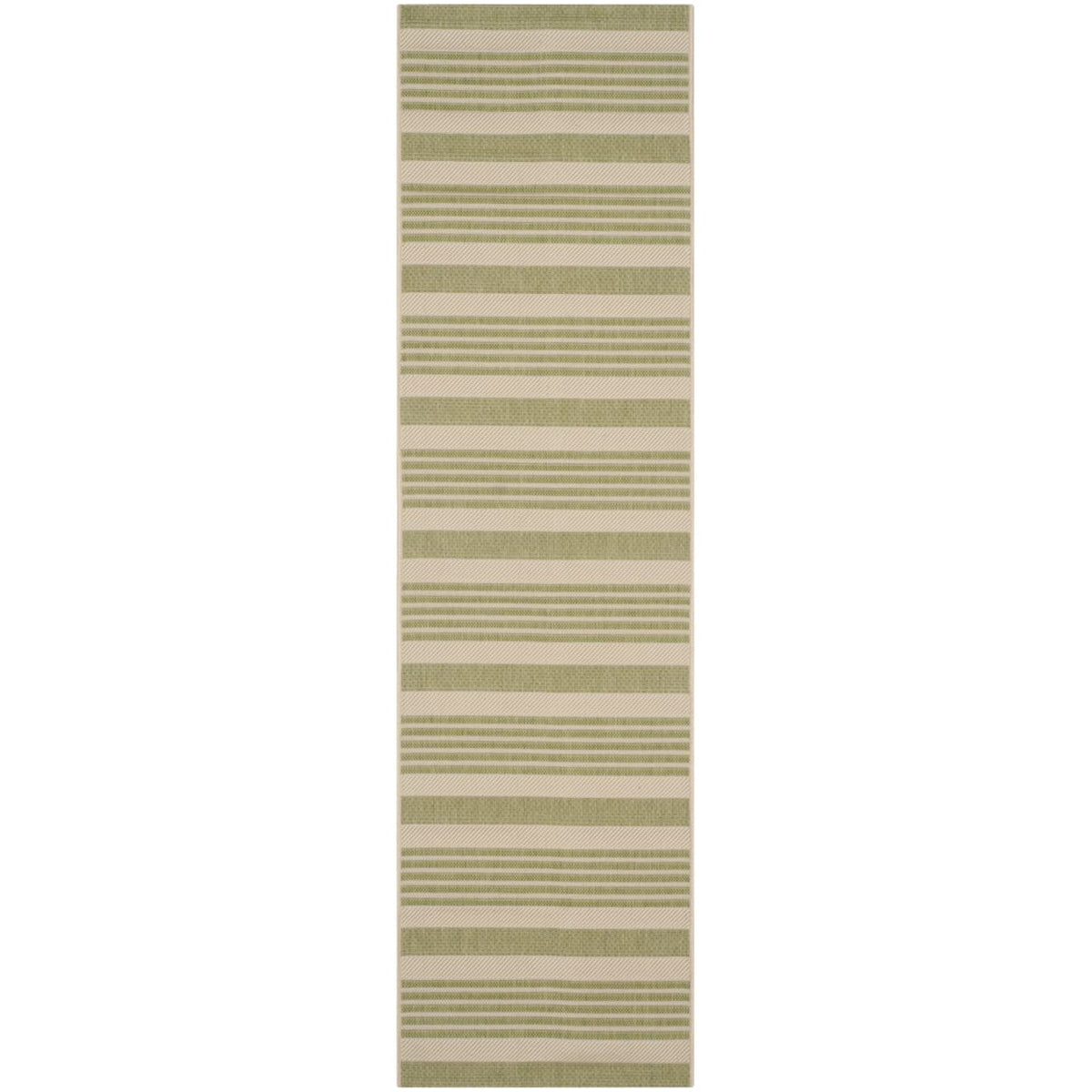 SAFAVIEH Courtyard Collection 2'3'' x 22' Beige/Sweet Pea CY6062 Stripe Indoor/ Outside Waterproof Easy cleansingPatio Backyard 