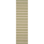 SAFAVIEH Courtyard Collection 2'3' x 6'7' Beige/Sweet Pea CY6062 Stripe Indoor/ Outdoor Patio Backyard Mudroom Runner Rug