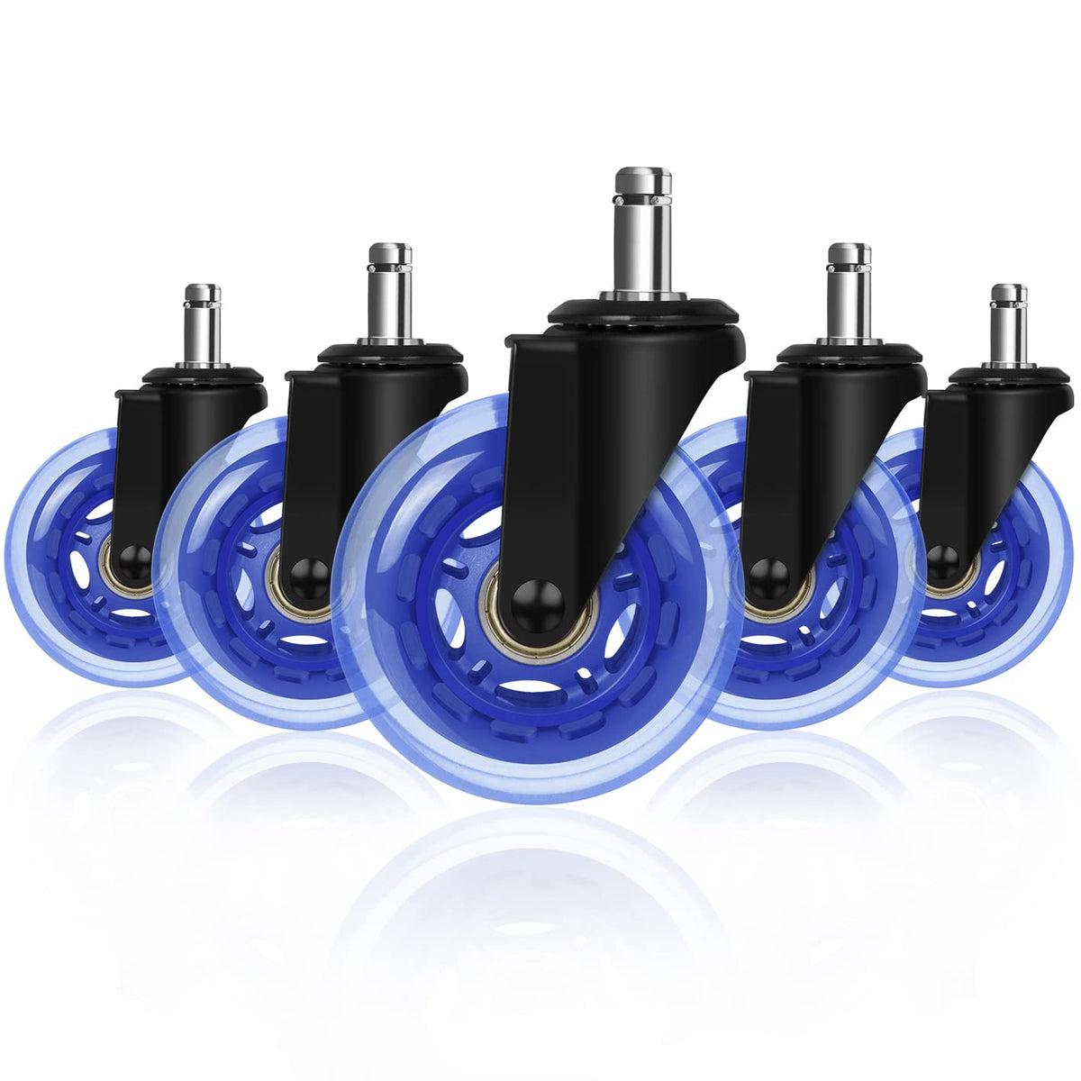Hirate Office Chair Caster, 3' Heavy Duty Computer Desk Chair Casters Replacement Set Of 5 Heavy Duty Protection For All Floors