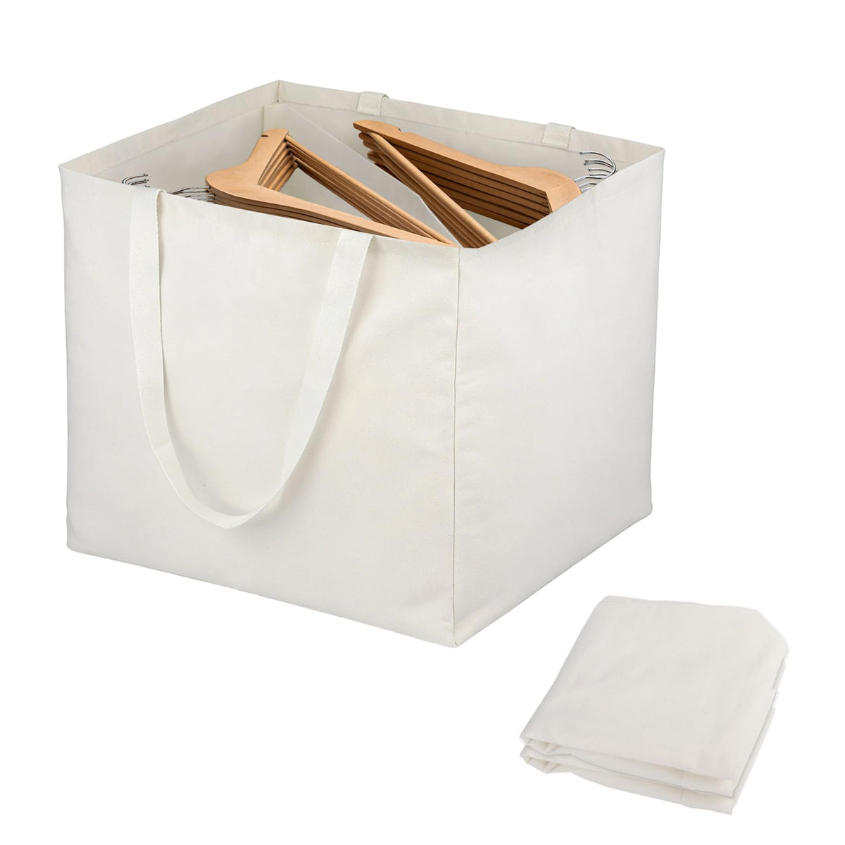 Klmnop Clothes Hanger Organizer Bag (2Pack)  Hanger Storage Bag with Handles & Compartments, Space Saving Square Storage for C