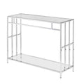 Convenience Concepts Mission Glass Console Table, Clear Glass / Chrome