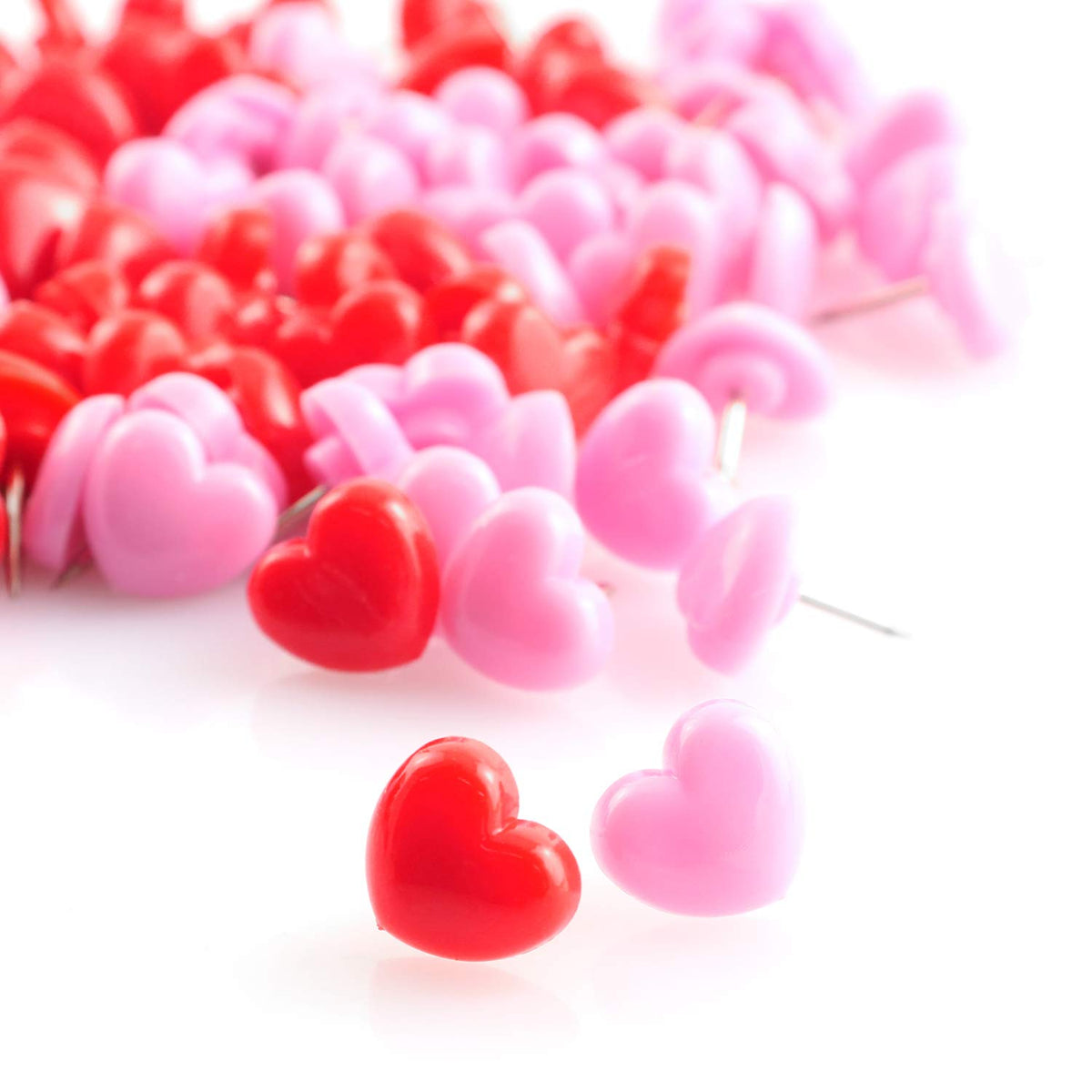 Lind Kitchen 100Pcs Heart Shape Push Pins For Home School Office Notice Board Cork Board,Cute Thumbtacks Tacks Decorative Pushpi