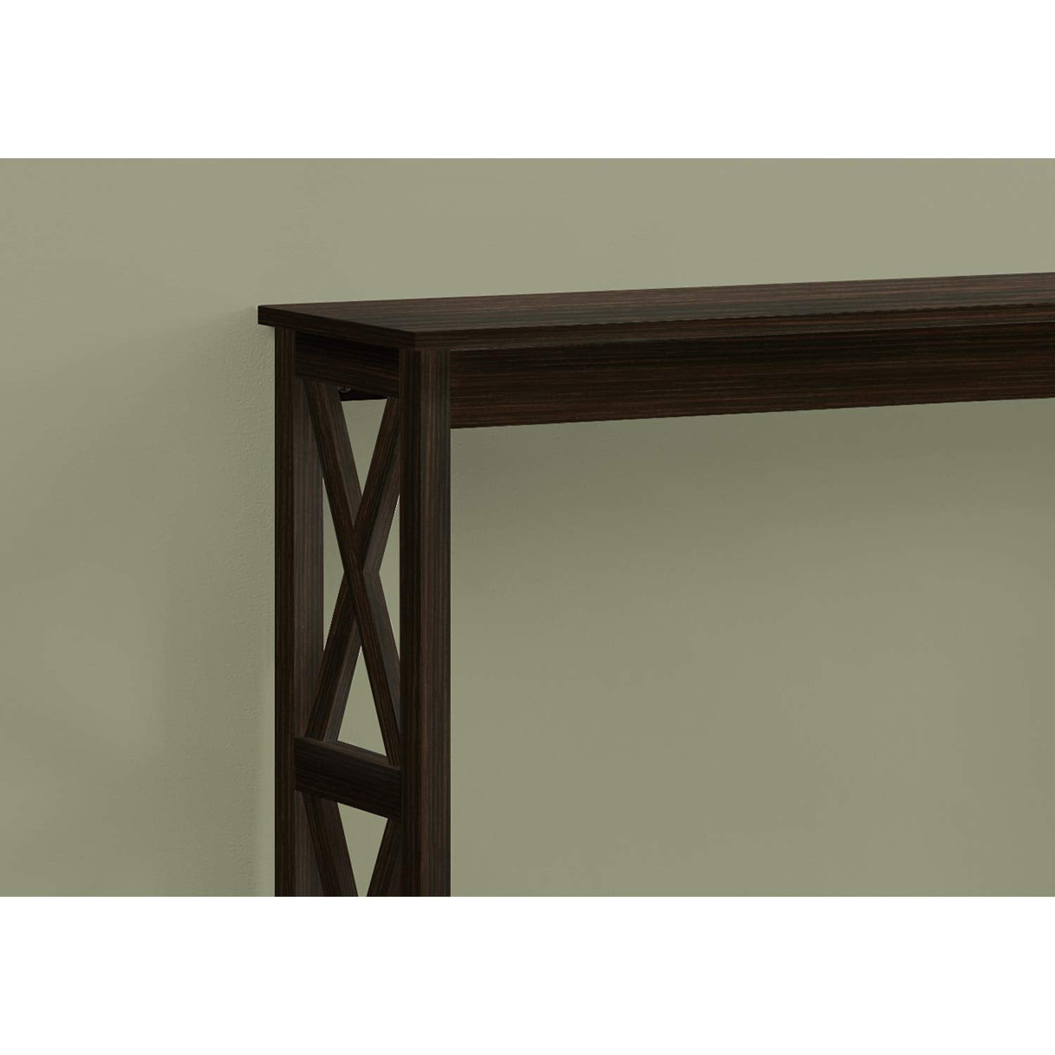 Monarch Specialties I 3582 Accent Table, Console, Entryway, Narrow, Sofa, Living Room, Bedroom, Metal, Laminate, Brown, Black, Contemporary, Modern
