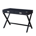 Acme Amenia Wooden Rectangular 2-Drawer Writing Desk with X-Shaped Base in Black