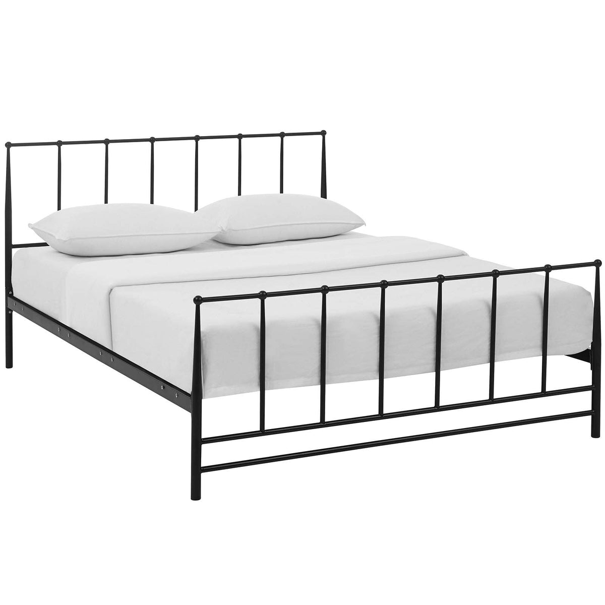 Modway Estate Steel Metal King Platform Bed With Metal Slat Support In Brown