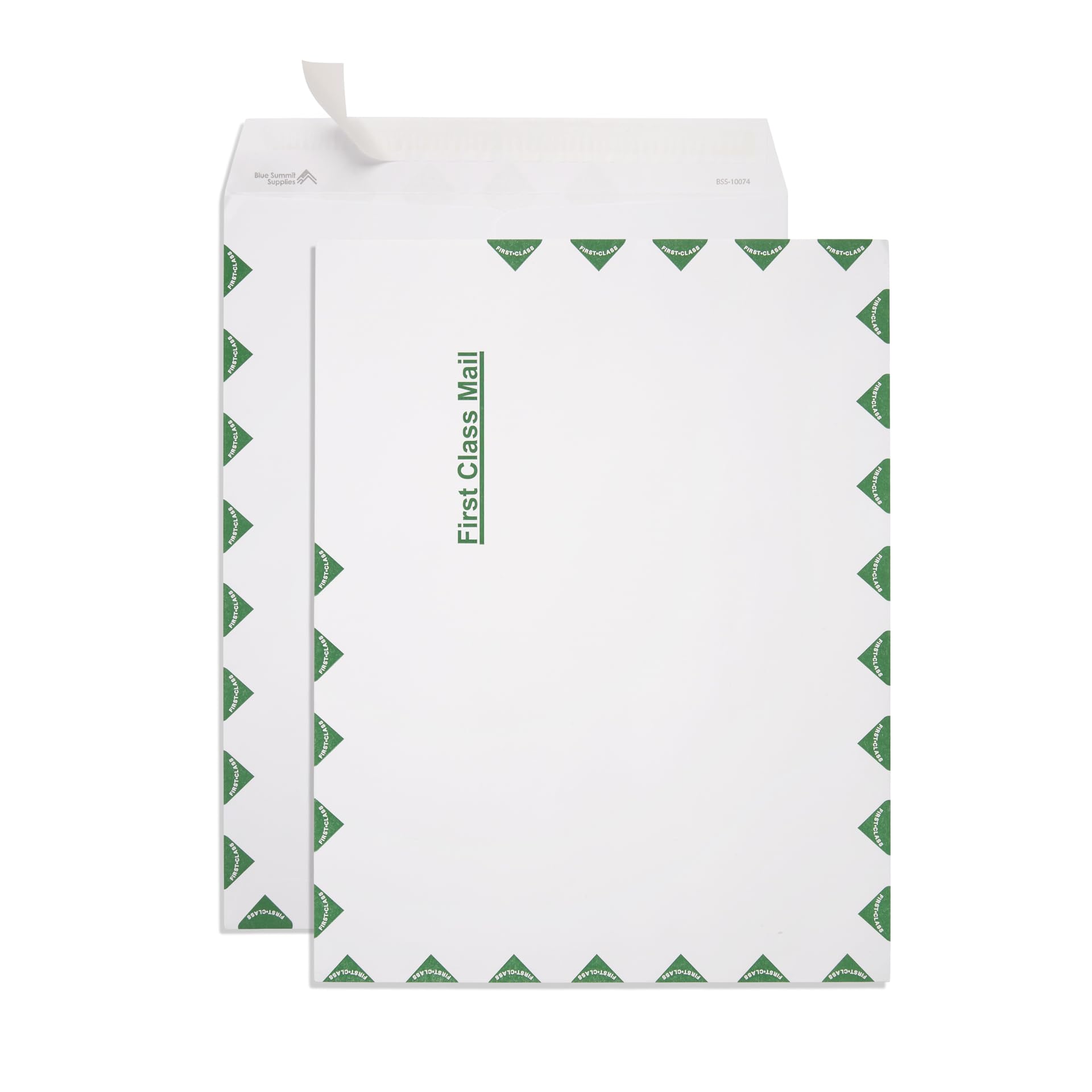 Blue Summit First-Class Envelope, 10 X 13 Peel & Seal Envelopes, White Wove With Center Seam, 100 Envelopes