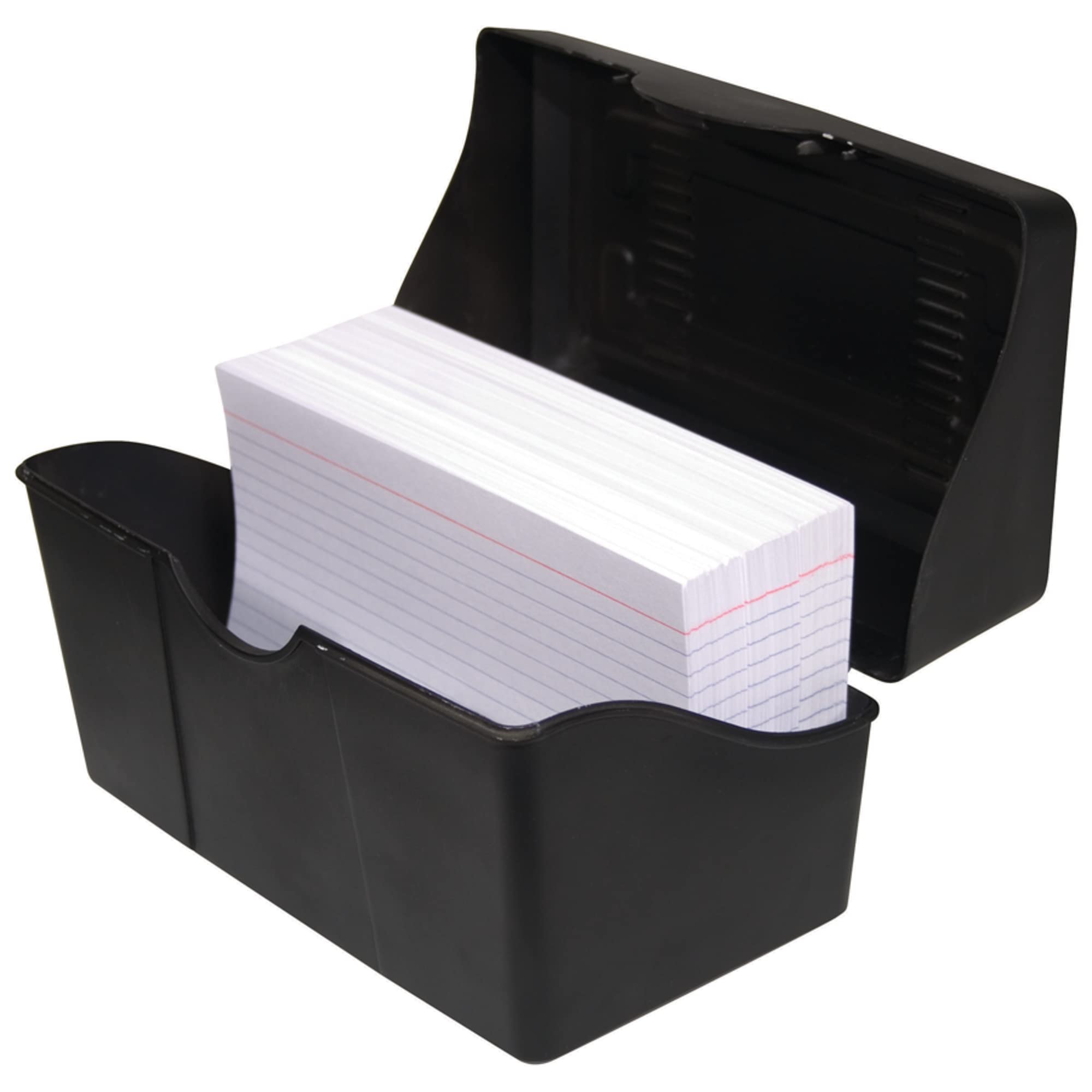 Innovative Storage Designs Plastic Card File, 4' X 6', 300-Card Capacity, Black