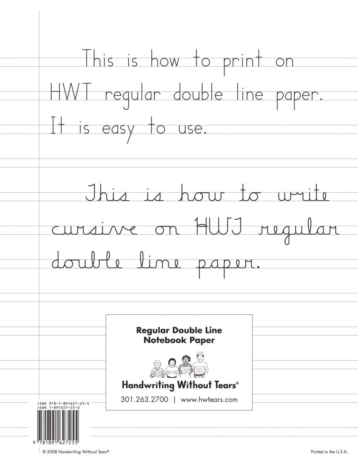 Handwriting Without Tears Double-Lined Notebook Paper, 100 Sheets