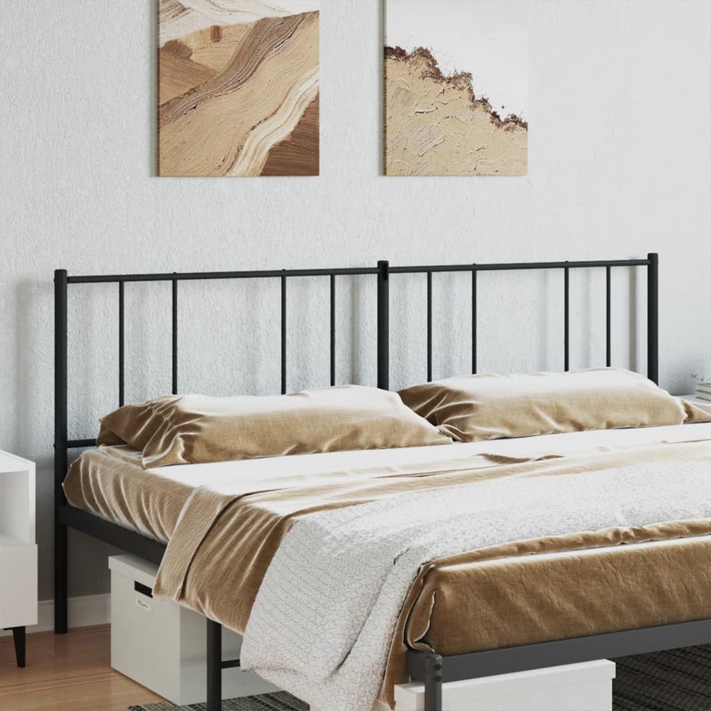 vidaXL Headboard, Bed Headboard with Metal Frame for Double Bed, Bed Header with Steel Back Support for Bedroom Furniture, Black 76"