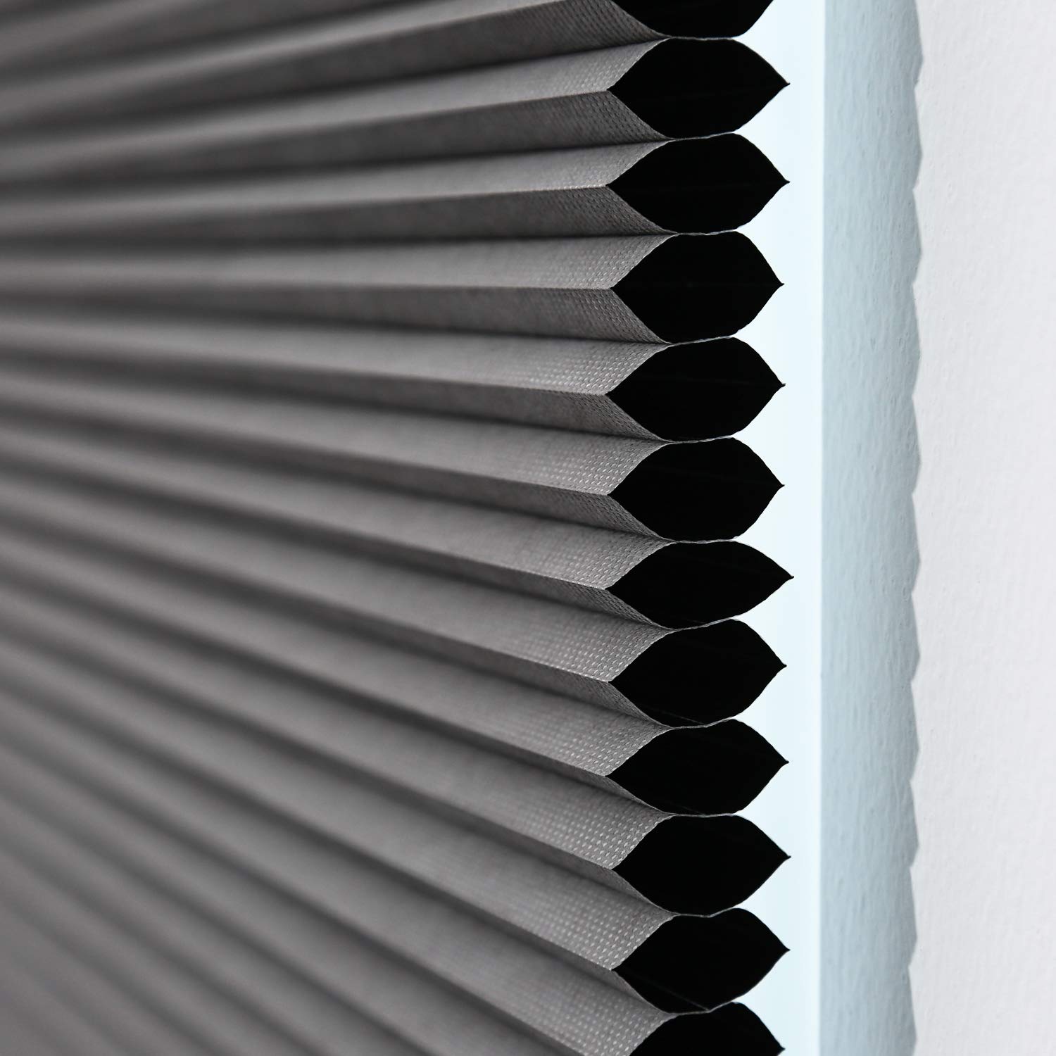 Cellular Shades Cordless Blackout Honeycomb Blinds Fabric Window Shades 33'' W X 38'' H, Cool Silver(Blackout)