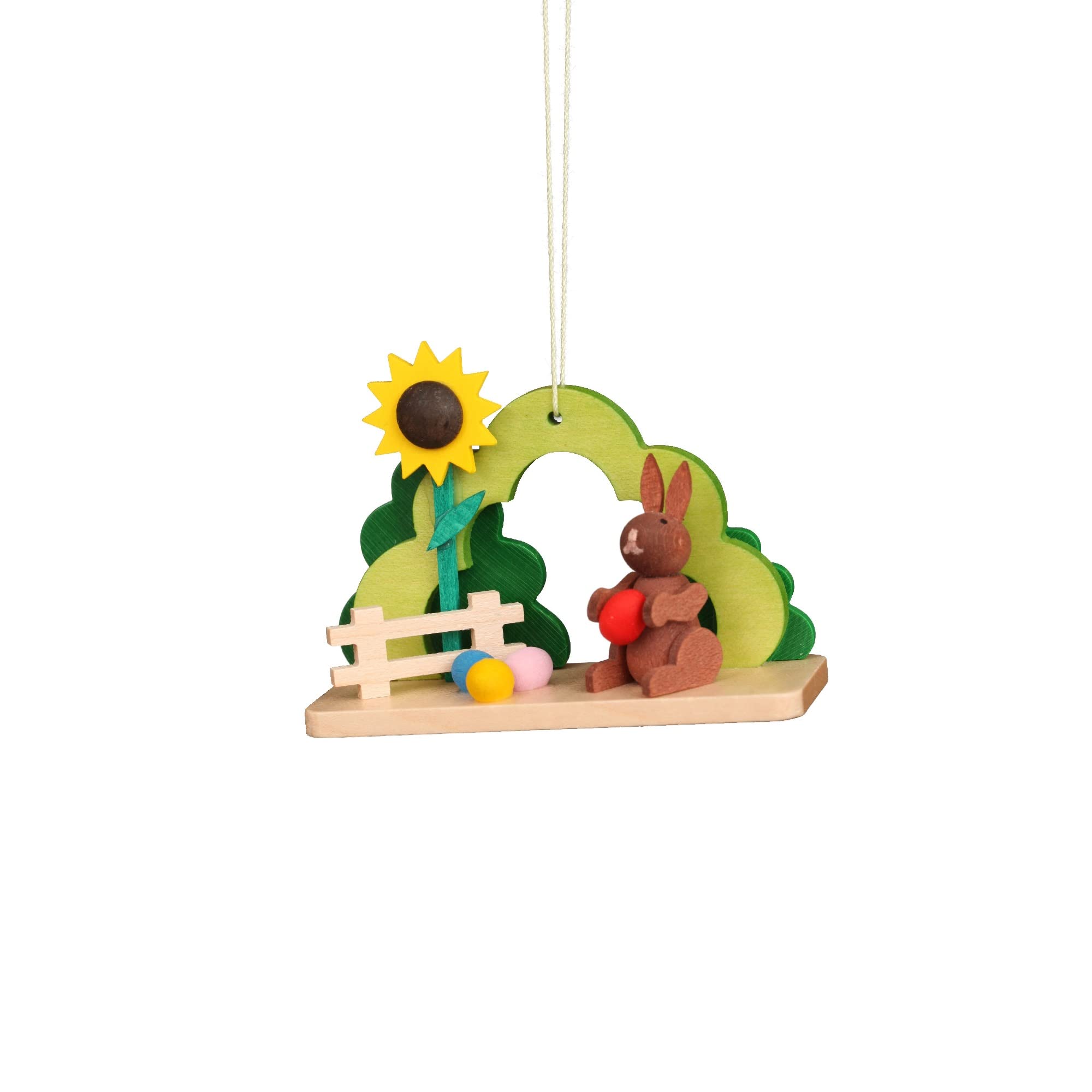 11-0607 - Christian Ulbricht Ornament - Rabbit With Sunflower - 2,25''H X 2.8''W X 1.15''D