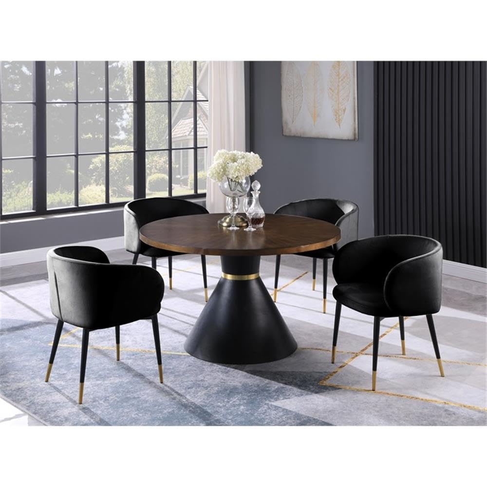 Best Master Furnitures Rustic Velvet Upholstered Dining Chair Black