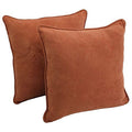 Blazing Needles Corded Microsuede Floor Pillows (Set of 2), 25", Spice