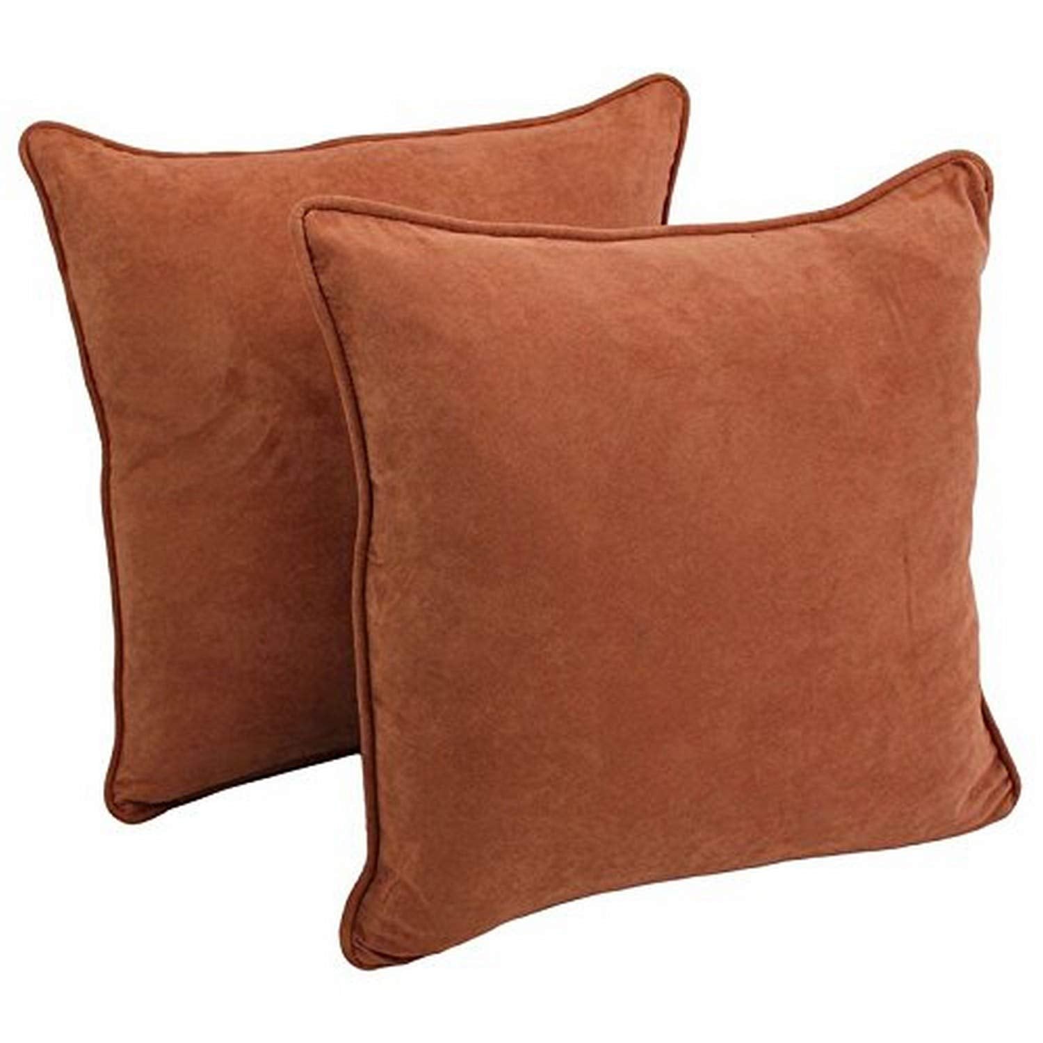 Blazing Needles Corded Microsuede Floor Pillows (Set of 2), 25", Spice