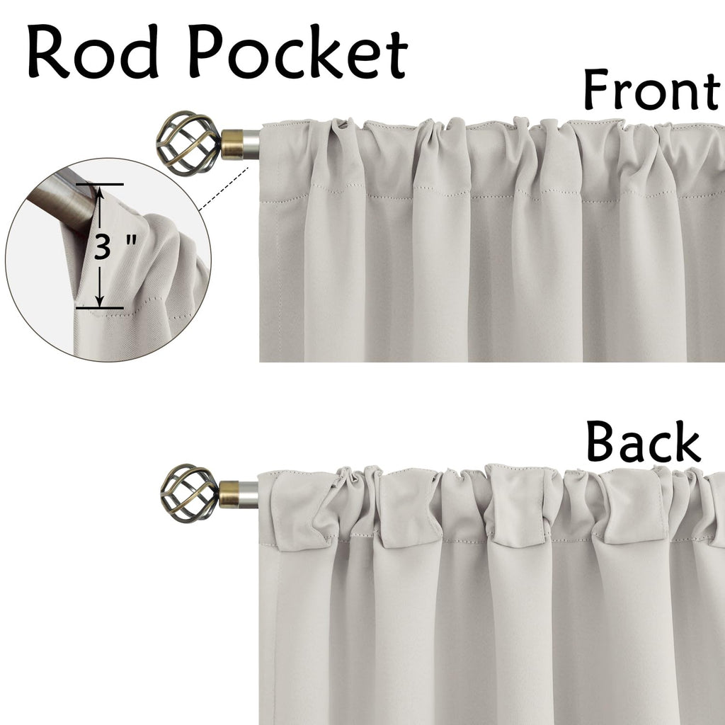 Bgment Rod Pocket And Back Tab Blackout Curtains For Bedroom - Thermal Insulated Room Darkening Curtains For Living Room, 2 Window Curtain Panels (42 X 63 Inch, Natural Camel)