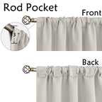 Bgment Rod Pocket And Back Tab Blackout Curtains For Bedroom - Thermal Insulated Room Darkening Curtains For Living Room, 2 Window Curtain Panels (42 X 63 Inch, Natural Camel)
