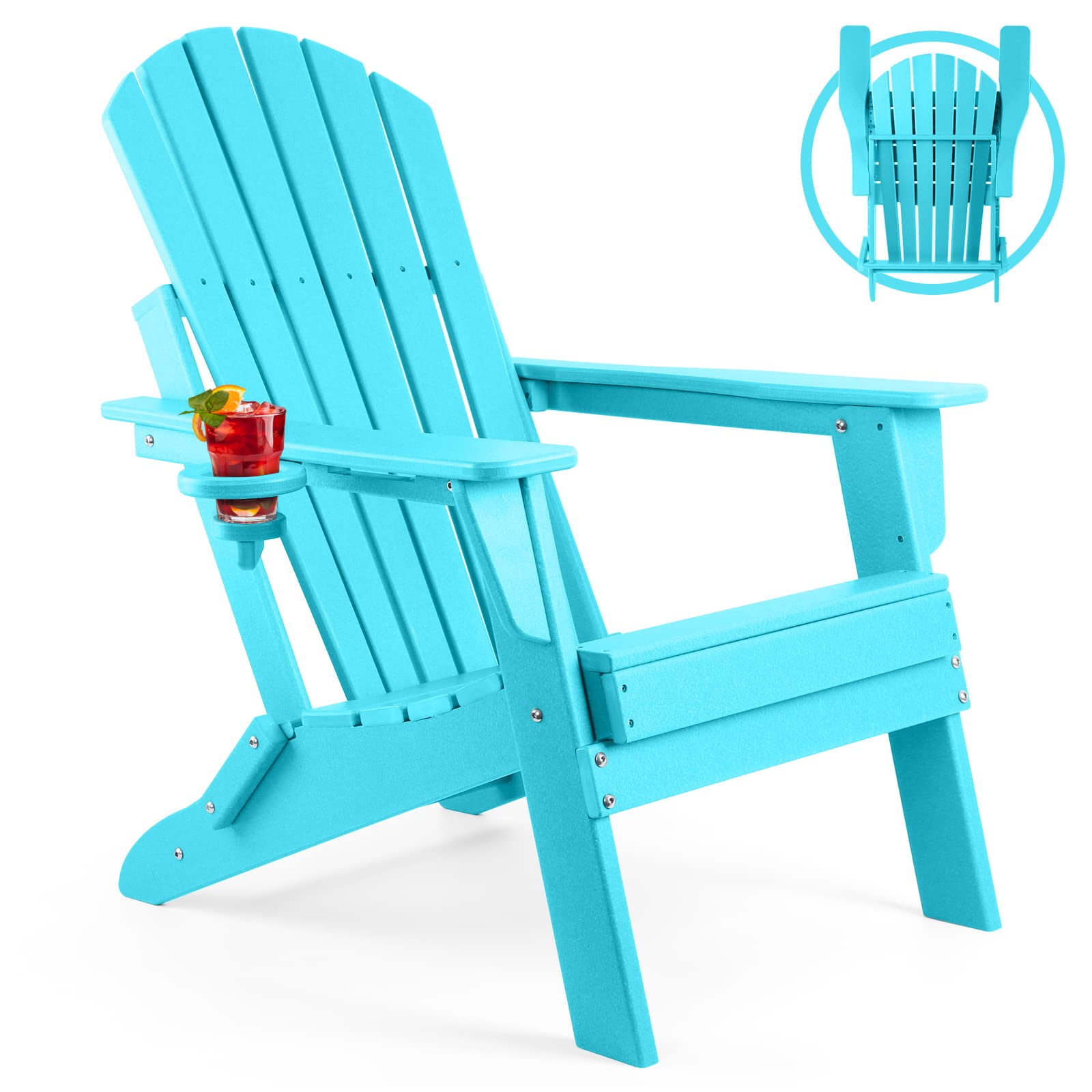 Funberry Folding Adirondack Chair, Fire Pit Chairs, Plastic Adirondack ...