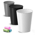 Lysam Bathroom Trash Can, 3 Pack 1.8 Gallons Small Trash Can with Trash Bags, Bathroom Garbage Can, Plastic Trash Bin, Round Was