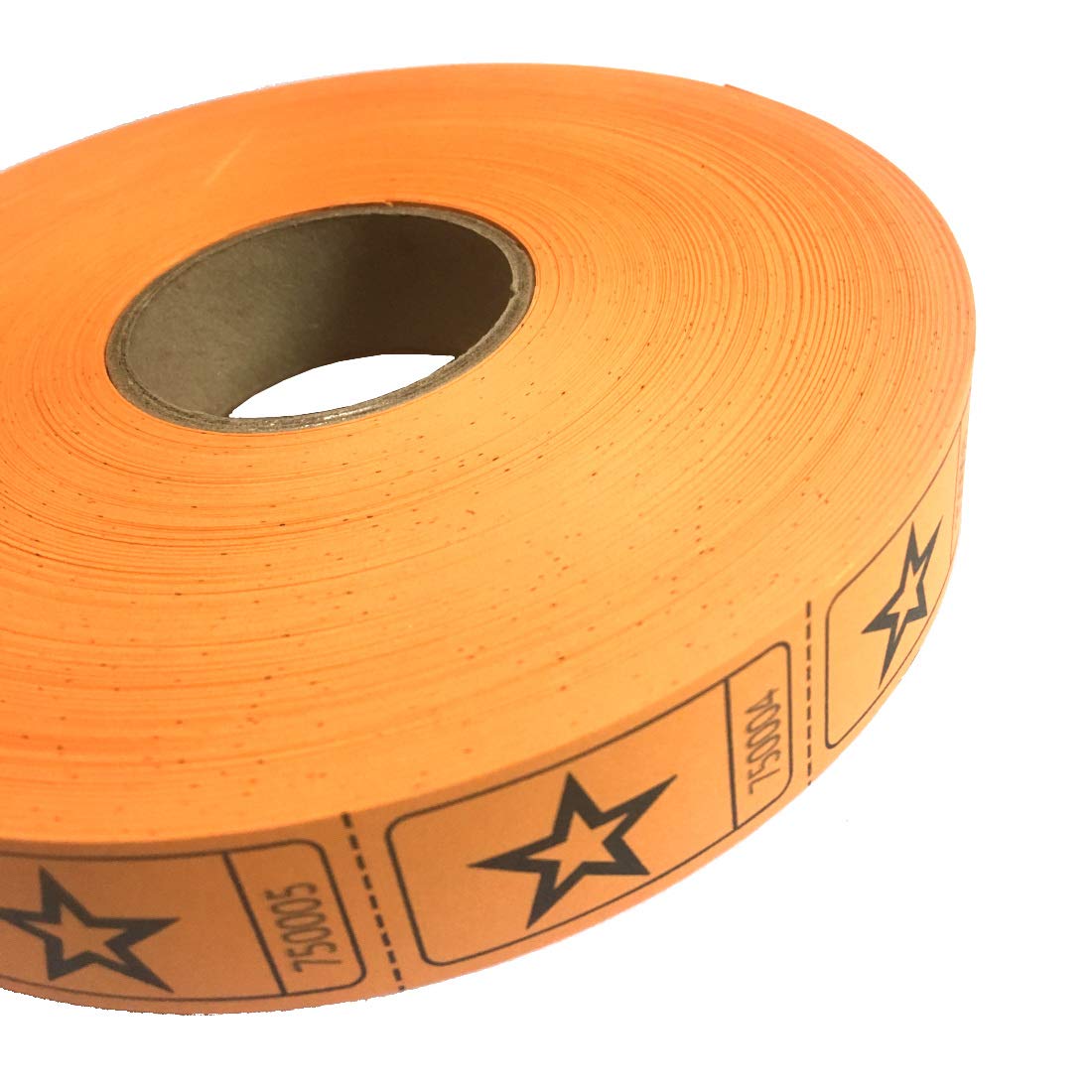 1 X 2000 Orange Star Single Roll Consecutively Numbered Raffle Tickets