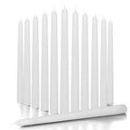 CANDWAX White Taper Candles 12 inch Dripless - Set of 12 Tapered Candles Ideal as Shabbat Candles - Smokeless and Unscented Tape