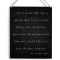 Inspirational Wall Art I Like You Just The Way You Are Wooden Hanging Sign Mr-Rogers Sign Room Home Decor Signs Wall Art for Hom