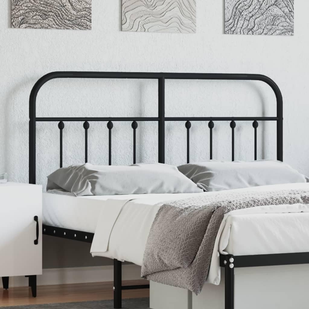 vidaXL White Metal Headboard for Twin Size Bed - Durable Powder-Coated Steel Construction with Classic Design - Suitable for 53.1&quot; Mattress