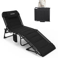 Wkfamout Oversized Padded Outdoor Folding Lounge Chair For Adults 440Ibs Patio Chaise Lounge Chair For Outside 5-Position Adjust