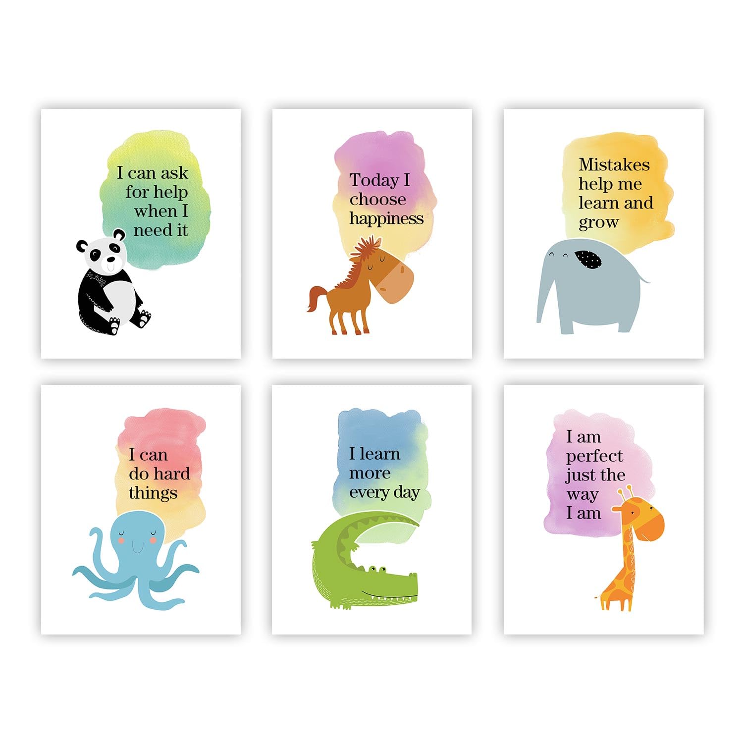 heilkee Positive Affirmations Wall Decor Inspirational Quotes Wall Art with Encouragement for Kids Positive Saying Prints Back t
