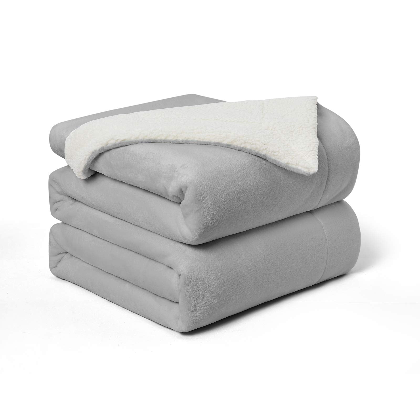 Walensee Sherpa Fleece Blanket (Twin Size 60   X80    Ash Grey) Plush Throw Fuzzy Super Soft Reversible Microfiber Flannel Blank