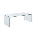 Benzara Contemporary Style Minimal Clear Glass Coffee Table