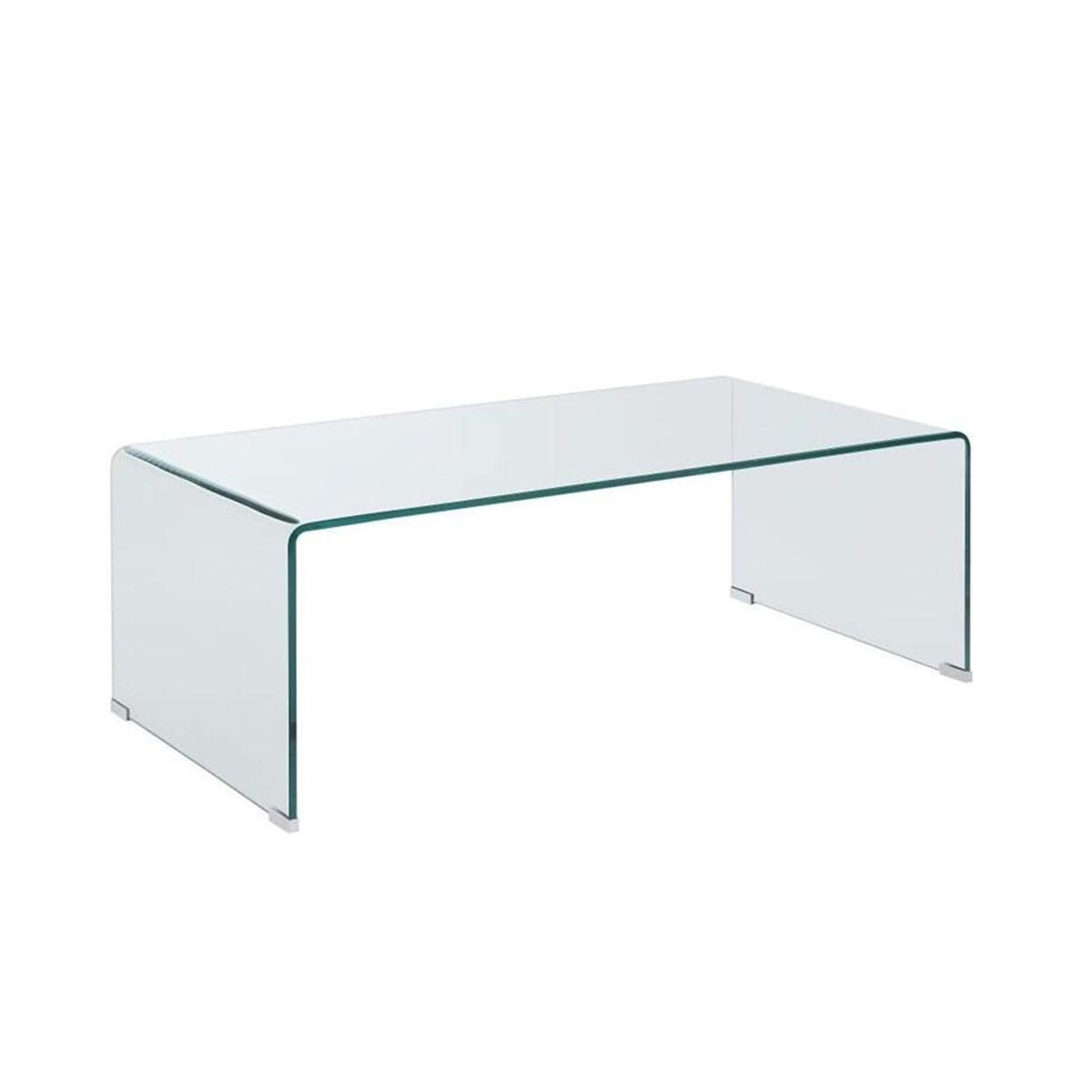 Benzara Contemporary Style Minimal Clear Glass Coffee Table