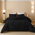 Luxlovery Black Sunflower Comforter Set Queen All Black Bedding Comforter Set Queen Size Big Flower Printed Bedroom Comforter Co