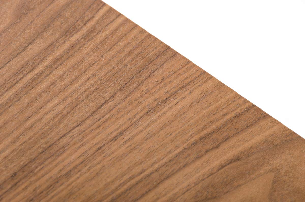 HomeRoots Steel, Veneer 30' Walnut Veneer and Steel Office Desk