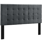 Modway Paisley Upholstered Biscuit Tufted Performance Velvet Full / Queen Headboard Size In Gray