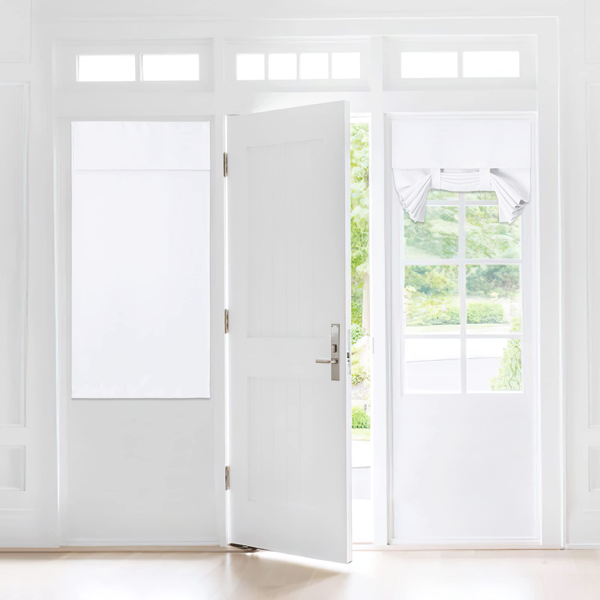 Nicetown Door Curtains For Living Room, Elegance French Door Curtains For Privacy, Thermal Insulated Kitchen Door Panels, Room Darkening Window Curtains For Home Decor, (Pure White, 1 Pc, 30W X 40L)