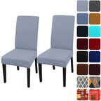 Jqinhome Dining Chair Covers Dining Room Chair Slipcovers, 2 Pack High Stretch Removable Washable Parsons Chair Slipcover For Home Party Hotel Wedding Ceremony (Light Grey)