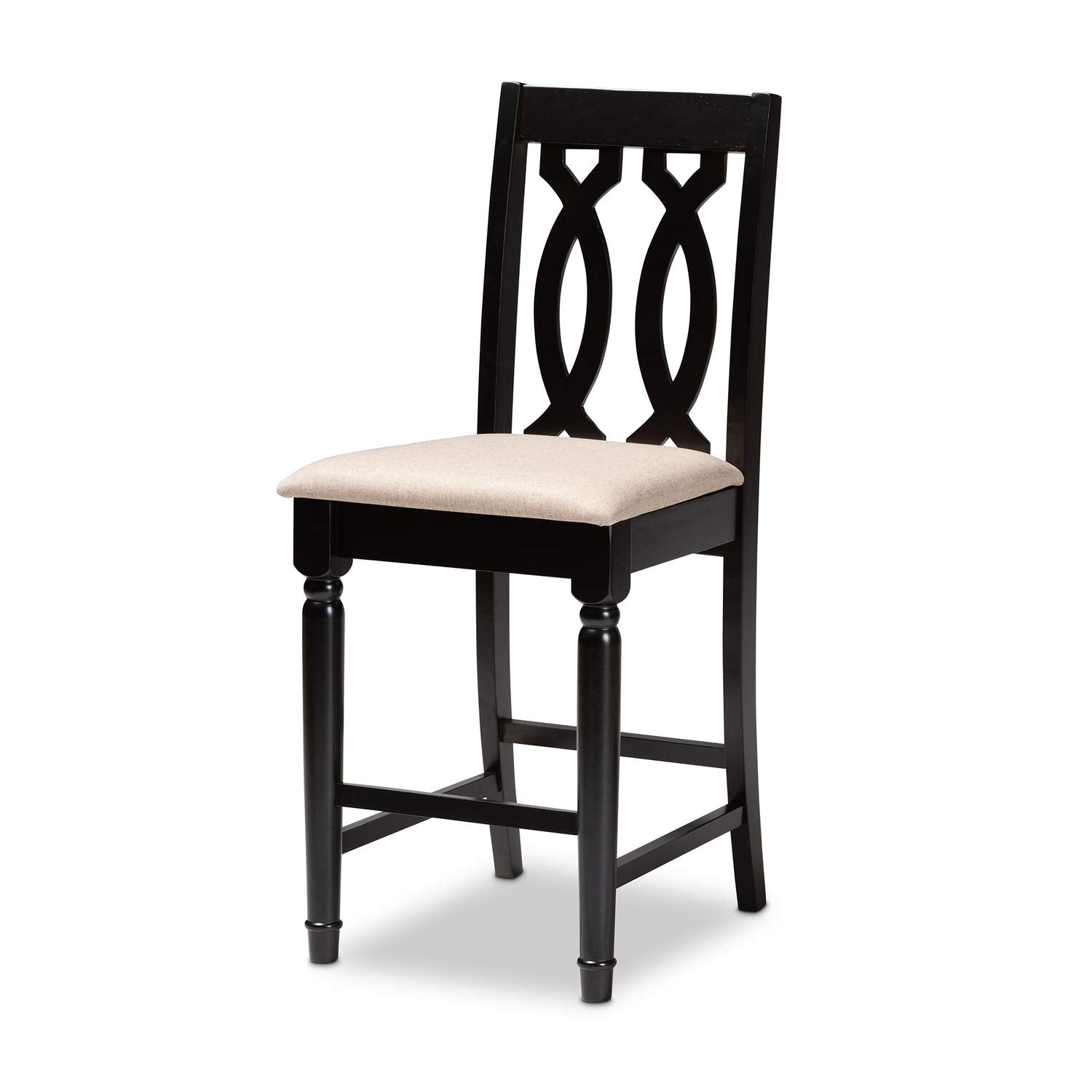 Baxton Studio Darcie Modern and Contemporary Sand Fabric Upholstered Espresso Brown Finished 5-Piece Wood Pub Set