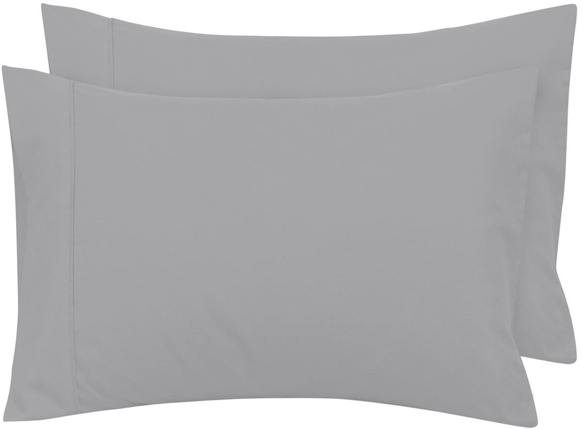 Royale Linens Standard Pillowcase Set Of 2 - Bed Pillow Cover - 20'X26' - Silver Pillowcases - 1800 Brushed Microfiber, Wrinkl
