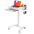 Jylh Joyseeker Mobile Small Stading Desk With Drawer, 23.6'X19.7' Rolling Laptop Cart On Wheels, Height Adjustable Sit Stand C