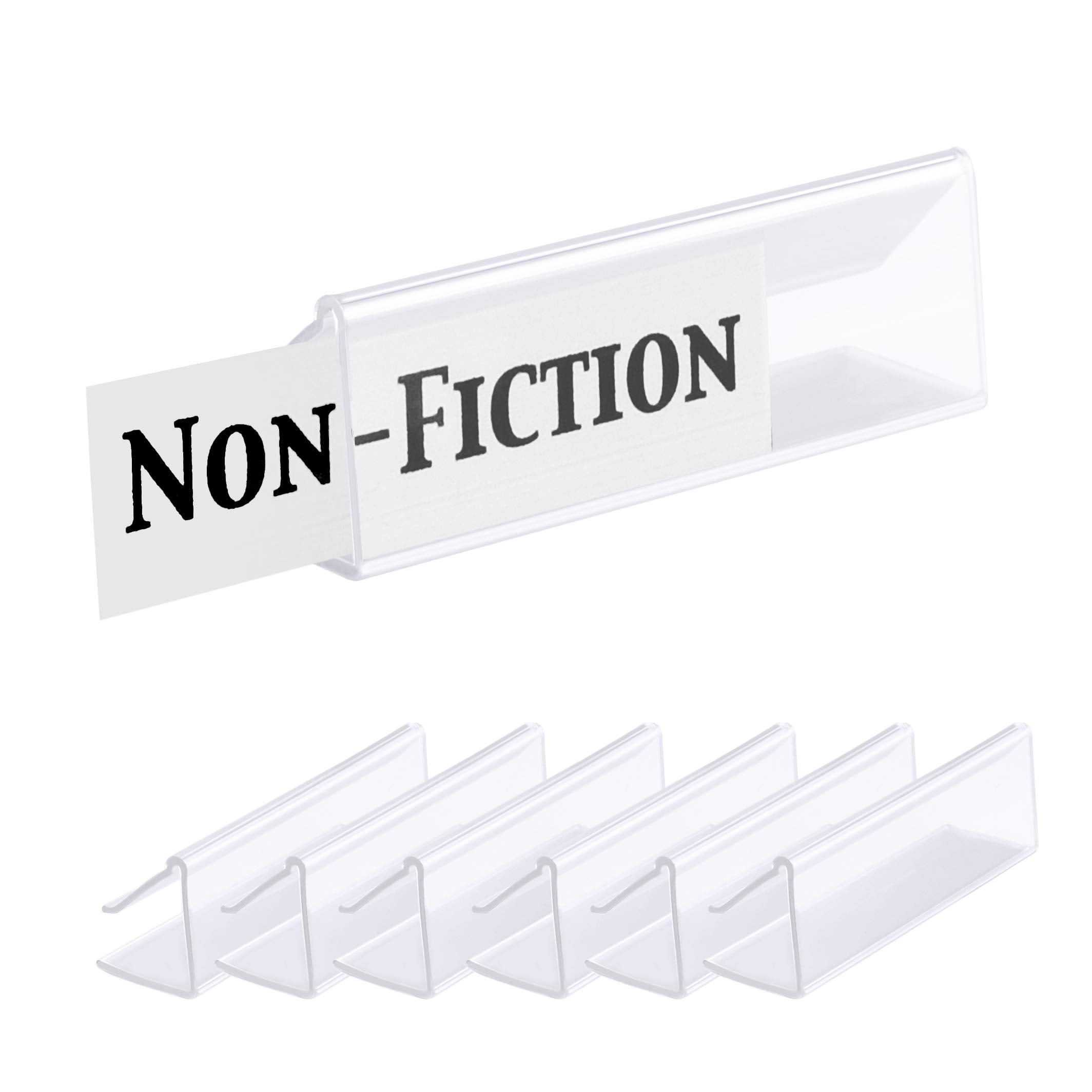Pack Of 25 - Clear Plastic Shelf Label Holder, Wood Shelf Sign And Ticket Holder, Clips On To Shelves 1/2' To 5/8' Thick - Len